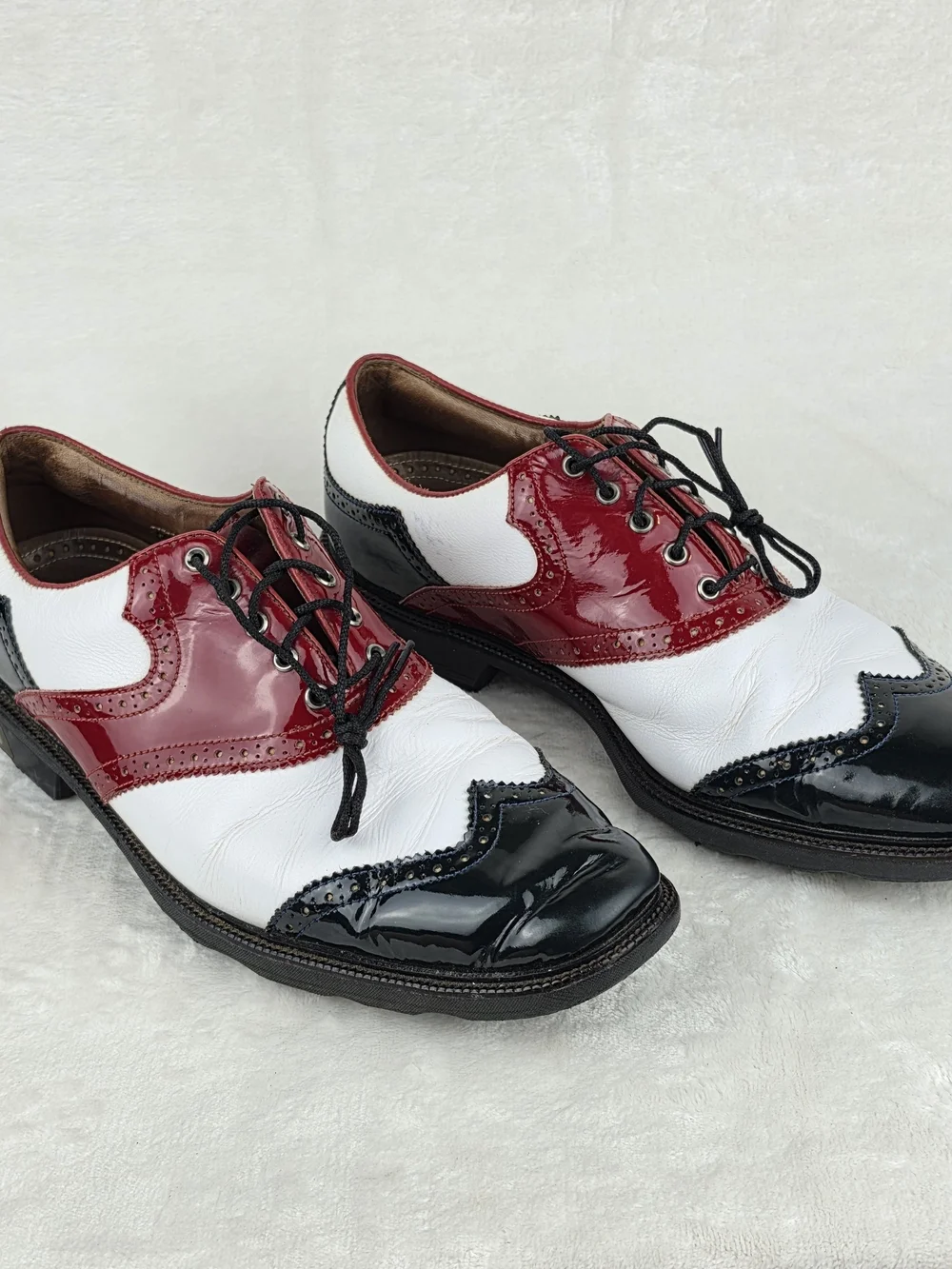 FootJoy MyJoys Icon Shield Tip Golf Shoes Mens 9.5 Red White Black 52040